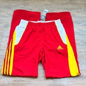 Y2K Adidas Presentation Track Pants Red Yellow White NWT Soccer Windbreaker